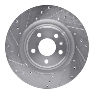 R1 Concepts EDZ-73066L Brake Rotor Drilled and Slotted Silver